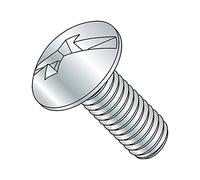 Acier Truss Head machine à vis, finition plaqué zinc, conforme à la American Society of Mechanical Engineers B18.6.3, # 2 Combinaison Phillips/Fente Drive, # 8-32 Taille du filetage, 2-1/5,1 cm, Long, Entièrement filetée, importé (lot de 50)