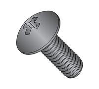 Acier Truss Head machine à vis, Noir Finition plaqué zinc, conforme à la American Society of Mechanical Engineers B18.6.3, # 2 Phillips Drive, # 10-24 Taille du filetage, 3/10,2 cm, longueur, Entièrement filetée, importé (lot de 100)