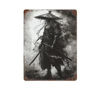 ACIFHGUE Warrior in The SmokeWall Decor Art Metal Tin Poster Modern Bar Decorations40 x 30 cm
