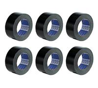 ACIT, Ruban toilé américain, noir, 6 rouleaux, 50mm x 25 mètres, étanche, pour réparation et bricolage, isolé