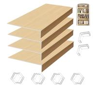 ACJSDGL 4pcs Wire Shelf Covers,22x12x2in PVC Wire Rack Covers-0.3in Thick, and Easy-to-Clean Organizer Liners for Office,Bathroom,Kitchen Wood Color