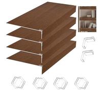 ACJSDGL 4pcs Wire Shelf Covers,31x12x2in PVC Wire Rack Covers-0.3in Thick, and Easy-to-Clean Organizer Liners for Office,Bathroom,Kitchen Walnut Color