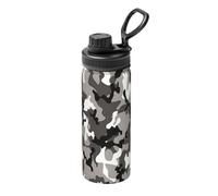 Ack Bouteille thermos en acier inoxydable avec poignée Motif camouflage Gris/blanc