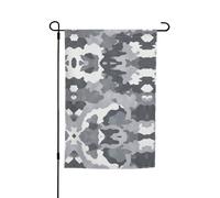 Ack Drapeau de jardin floral gris blanc imprimé camouflage 30,5 x 45,7 cm toutes saisons décoration extérieure cour épaisse pour pelouse drapeau