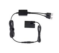 ACK-E6 Dummy Batterie Dual USB Power Kit, Coupleur DR-E6 DC pour Canon EOS 5DS, 5D R, 5D Mark II, 5D Mark III, 60D, 60Da, 6D, 70D, 7D, 80D appareils Photo Reflex numériques