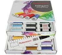 Ackermann Universal 120 Set de Fils à Coudre universels livrés dans Une boîte Pratique 36 Couleurs Bobines de 200 m Fil synthétique