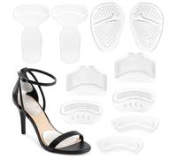 ACKKOR 10 Pcs Coussinets de Talon pour Escarpins, Protections de Talon Auto-adhésives Contre les Ampoules et Frottements, Semelles en Gel Transparent pour Femmes