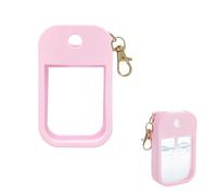 ACKKOR Étui de Désinfectant Mains en Silicone Épaissi avec Porte-Clés pour Flacons de 30ml/1 fl.oz, Portable pour Voyage, Travail et École (Rose)