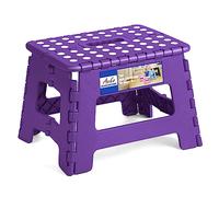 ACKO Marchepied pliable de 22,9 cm, capacité de 136,1 kg, marchepied pliable en plastique pour enfants et adultes, tabourets pliants adaptés pour la cuisine, marchepied avec poignée, violet, 1 pièce