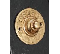 ACL Sonnette Filaire Laiton Massif Steampunk Sonnette de Porte Style Édouardien Victorien Bouton poussoir Rond Bell - (62mm)