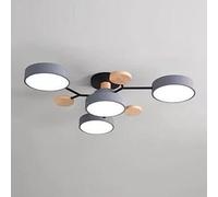 ACLBLK Moderne LED Plafonnier Bois Vert Semi Encastré Plafonnier 4/5/6 Molécule Nordique Gris Cercle Rond Acrylique Abat-Jour Blanc Luminaire Pour Salon Bureau Chambre Salle À Manger