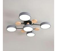 ACLBLK Moderne LED Plafonnier Bois Vert Semi Encastré Plafonnier 4/5/6 Molécule Nordique Gris Cercle Rond Acrylique Abat-Jour Blanc Luminaire Pour Salon Bureau Chambre Salle À Manger