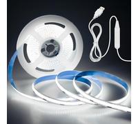 Aclorol Bande LED COB USB 5 V 3 m 8 mm de largeur Flexible LED Rétroéclairage TV Blanc lumière du jour 6000 K COB LED Ruban lumineux ultra lumineux pour sous armoire, salon, projet d'éclairage à faire
