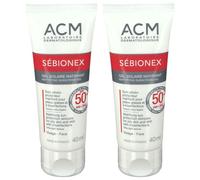 ACM SÉBIONEX Gel Solaire Matifiant SPF 50+ Visage Protection 2x40 ml