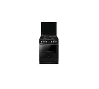 Amica - Cuisinière 3 foyers gaz + 1 électrique four multifonctions pyrolyse 77l largeur 60cm noir acm7037rn
