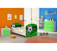 ACMA I Lit d'adolescent Lit d'enfant Lit junior Set complet avec matelas Sommier blanc 14 Goal ! !! 180x80