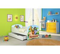 ACMA I Lit Enfant Bébé TIROIR Matelas sommier Gratuite Meubles pour Enfants (02N Le prénom - Animaux, 180 x 80 cm + tiroir)