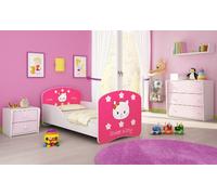 ACMA I Lit Enfant Bébé TIROIR Matelas sommier Gratuite Meubles pour Enfants (16 Sweet Kitty 2, 160 x 80 cm)