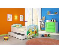 ACMA I Lit Enfant Bébé TIROIR Matelas sommier Gratuite Meubles pour Enfants (29 Plane, 160 x 80 cm + tiroir)