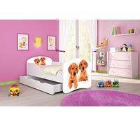 ACMA I Lit Enfant Bébé TIROIR Matelas sommier Gratuite Meubles pour Enfants (39 Chiot, 160 x 80 cm + tiroir)
