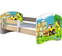 ACMA lit d'adolescent lit d'enfant lit junior set complet avec matelas sommier à lattes et protection contre les chutes Sonoma 20 Bagger 160x80