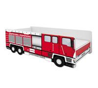 ACMA Lit d'enfant Bébé Toddler avec Matelas Voiture Sapeurs-Pompiers 70 x 140 cm