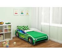 ACMA Lit d'enfant Lit de voiture Junior Cars Lit complet avec matelas, sommier et protection contre les chutes 140x70 cm - CAR-5