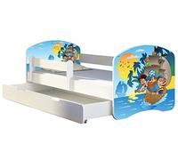 ACMA Lit enfant Bébé TIROIR MATELAS GRATUITE BLANC II (21 Pirates, 180x80 cm + tiroir)