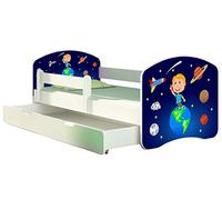 ACMA Lit enfant Bébé TIROIR MATELAS GRATUITE BLANC II (22 Cosmos, 180x80 cm + tiroir)