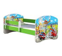 ACMA Lit Enfant Bébé TIROIR Matelas sommier Gratuite Vert Meubles pour Enfants II (36 Sapeurs Pompiers, 180 x 80 cm)