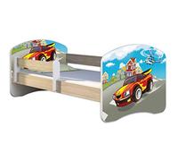 ACMA Lit Enfant Junior Sommier à Lattes Matelas Gratuite CHÊNE Sonoma II (03 Voiture de Course, 160 x 80 cm)