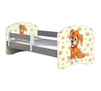 ACMA Lit Enfant Junior Sommier à Lattes Matelas sommier Gratuite Gris Meubles pour Enfants II (11 Petit Chien, 180 x 80 cm)