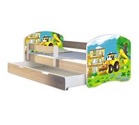 ACMA Lit Enfant Junior TIROIR Matelas Gratuite CHÊNE Sonoma II (20 Pelleteuse, 140 x 70 cm + tiroir)