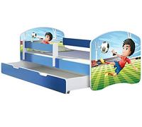 ACMA Lit Enfant Junior TIROIR Matelas sommier Gratuite Bleu Meubles pour Enfants II (13 Joueur de Foot, 180 x 80 cm + tiroir)