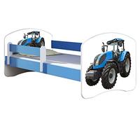 ACMA Lit Enfant Junior TIROIR Matelas sommier Gratuite Bleu Meubles pour Enfants II (42 Tracteur, 180 x 80 cm)