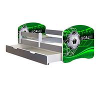 ACMA Lit Enfant Junior TIROIR Matelas sommier Gratuite Gris Meubles pour Enfants II (14 Goal, 160 x 80 cm + tiroir)