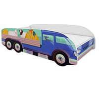 ACMA Lit pour enfant, camion, 160 x 80 cm, lit de voiture, pour enfants, avec matelas et sommier à lattes, lit de jeu avec protection anti-chute, design 05 Camion agricole