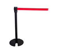 AcMax 1 poteau d'arrêt noir avec sangle rouge de 2 m et roulettes