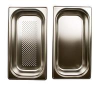 AcMax Kit de cuisson vapeur perforé GN 1/3 en acier inoxydable 2,5 l Profondeur 65 mm