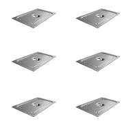 AcMax Lot de 6 couvercles GN 1/1 pour récipients gastronormes - En acier inoxydable
