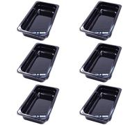 AcMax Lot de 6 récipients gastronomiques GN 1/3 - En plastique - Noir - 2,4 l - Profondeur : 65 mm
