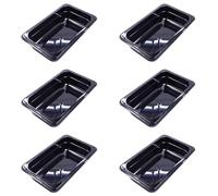 AcMax Lot de 6 récipients gastronomiques GN 1/4 - En plastique - Noir - 1,8 l - Profondeur : 65 mm