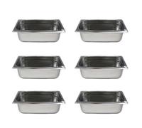 AcMax Lot de 6 récipients gastronorme GN 1/3 Gastronorm en acier inoxydable 4 l Profondeur 100 mm