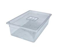AcMax Lot de récipients gastronomiques GN 1/1 en polycarbonate - 21 l - Profondeur : 150 mm - En plastique - Avec couvercle et égouttoir
