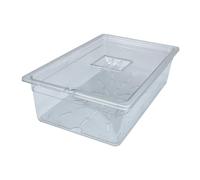 AcMax Lot de récipients gastronomiques GN 1/1 en polycarbonate - 21 l - Profondeur : 150 mm - En plastique - Couvercle avec encoche et égouttoir