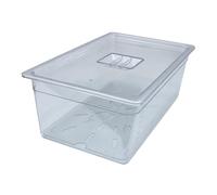 AcMax Lot de récipients gastronomiques GN 1/1 en polycarbonate - 28 l - Profondeur : 200 mm - En plastique - Avec couvercle et égouttoir