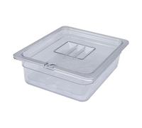 AcMax Lot de récipients gastronomiques GN 1/2 en polycarbonate - 6,5 l - Profondeur : 100 mm - Plastique - Couvercle avec encoche et égouttoir