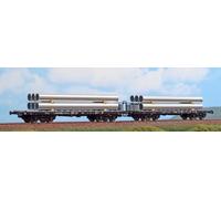 Acme 45119 Set 2 Wagons Poz Société Dalmine Spa, Livrée Noire, À Tubes