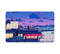 ACME LABS Konohagakure Autocollant pour cartes de crédit anime pour cartes bancaires, bleu, Large Chip, Moderne