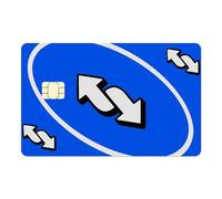 ACME LABS Uno Autocollant rétro amusant pour cartes de crédit, cartes de crédit, protection élégante de qualité supérieure pour vos cartes, bleu, Small Chip, Décontracté
